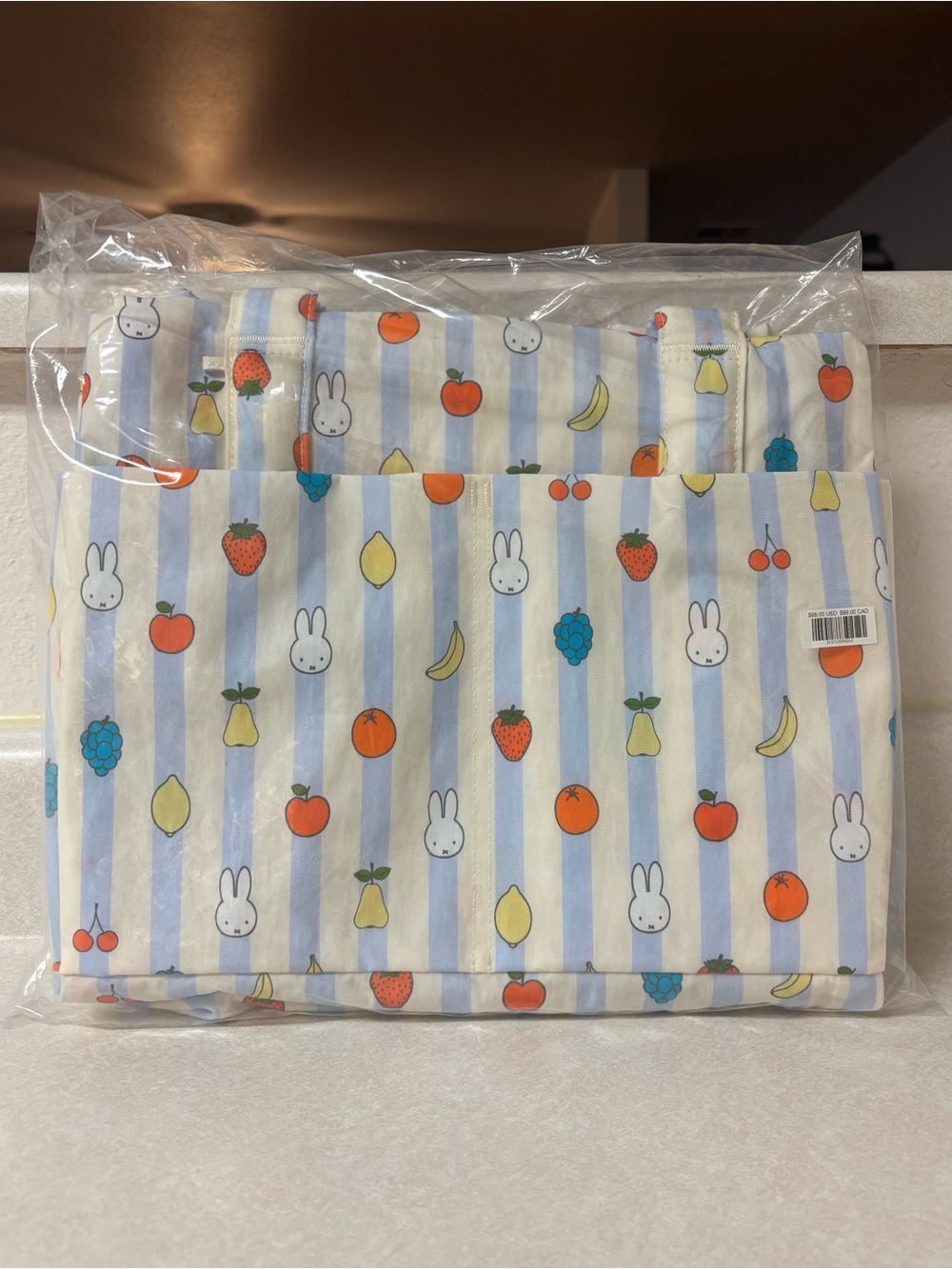 BAGGU Miffy Urban Outfitters Everyday Cloud Bag. Blue Stripes.